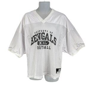 Vintage Reebok NFL Gridiron Bengals Football Training Jersey Mens XXL White Mesh